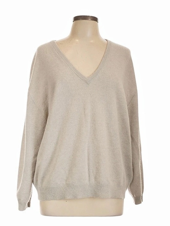 J. Crew Sweaters - J Crew 100% Cashmere Beige Taupe V-Neck Sweater